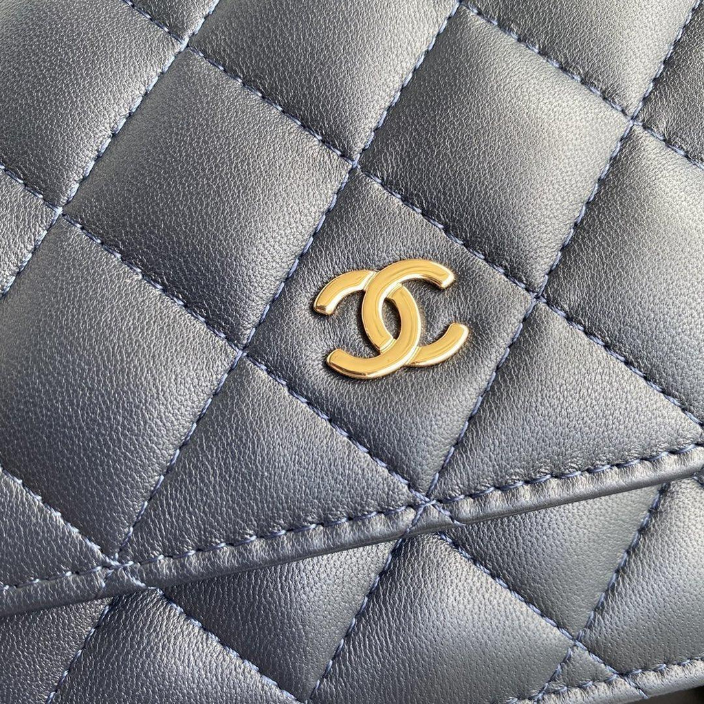 Chanel Wallet On Chain WOC Blue