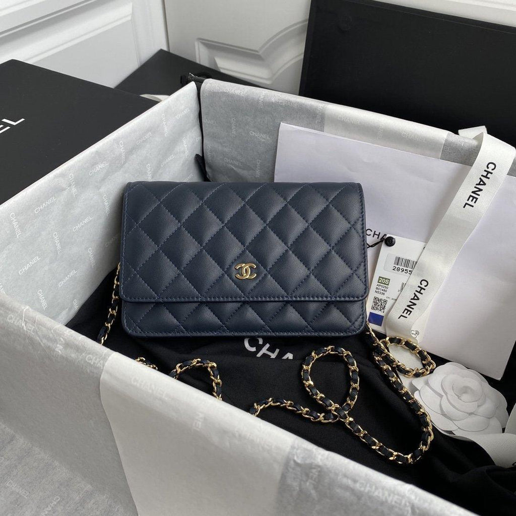 Chanel Wallet On Chain WOC Blue