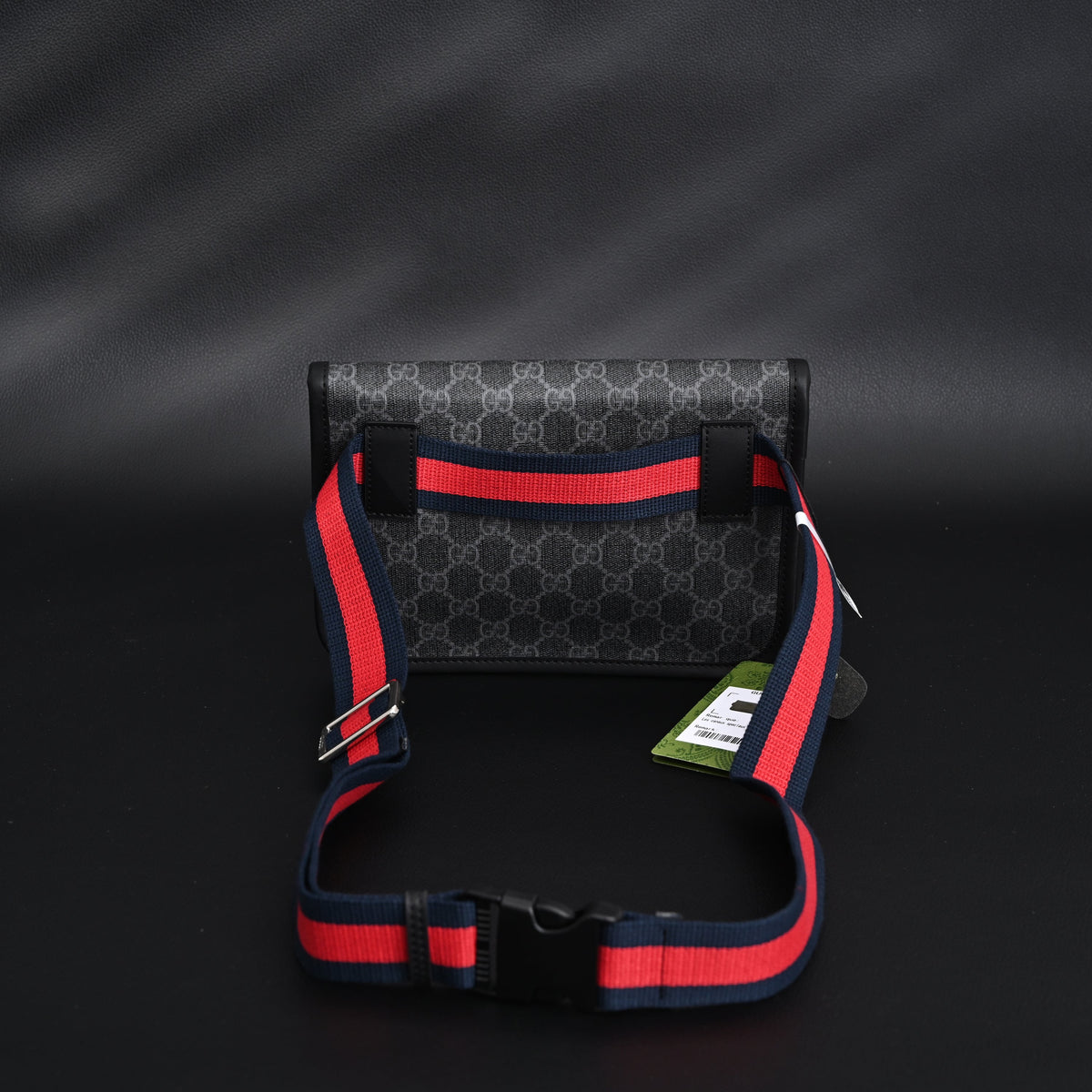Gucci Ophidia GG Supreme Belt Bag – Black/Grey with Web Strap