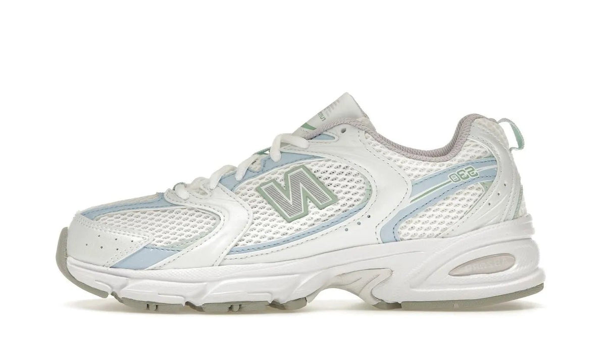 New Balance 530 White Light Chrome Blue Clay Ash — hero