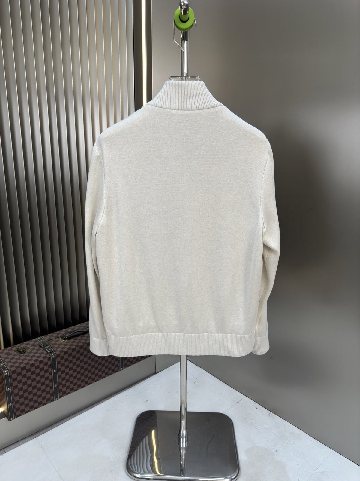 Moncler Quilted Knit-Sleeve Zip Jacket — back