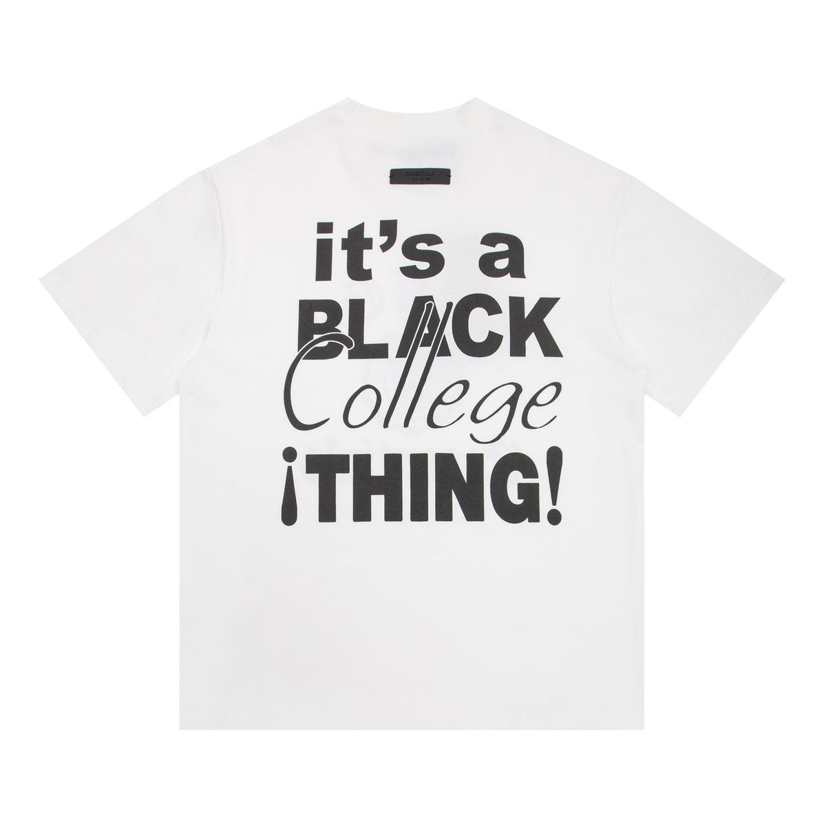 Fear of God Essentials Black College Graphic T-Shirt — back