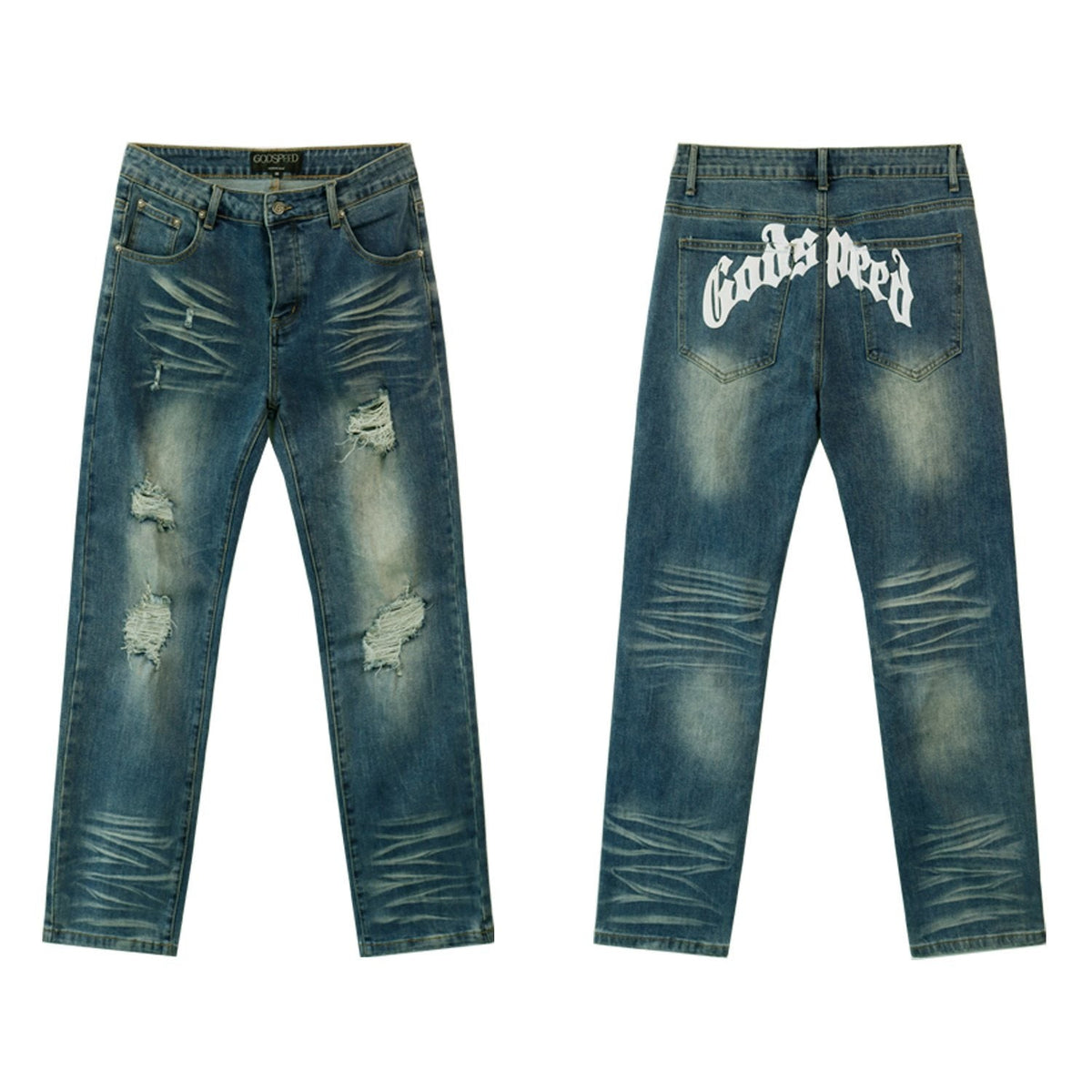 Godspeed Washed Distressed Jeans — hero