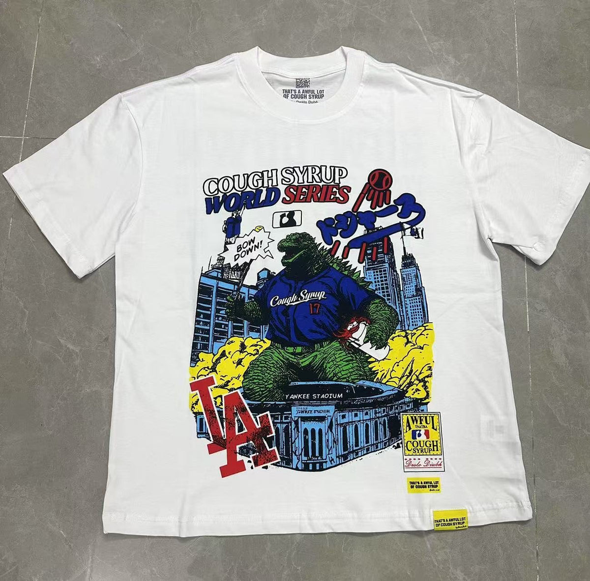 THAT'S A AWFUL LOT OF COUGH SYRUP Baseball Graphic T-Shirt — front