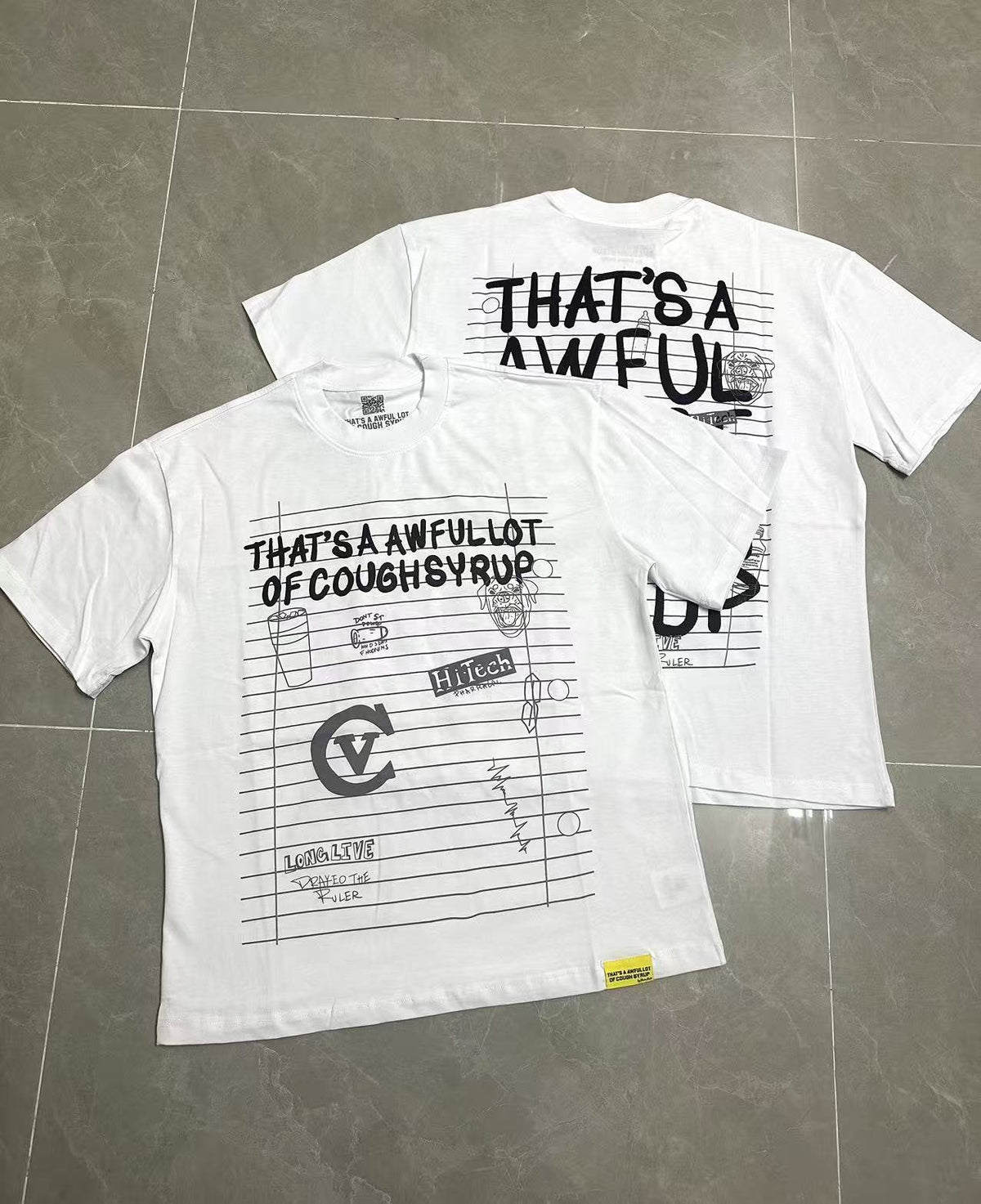 THAT'S A AWFUL LOT OF COUGH SYRUP Front & Back Graphic T-Shirt — context