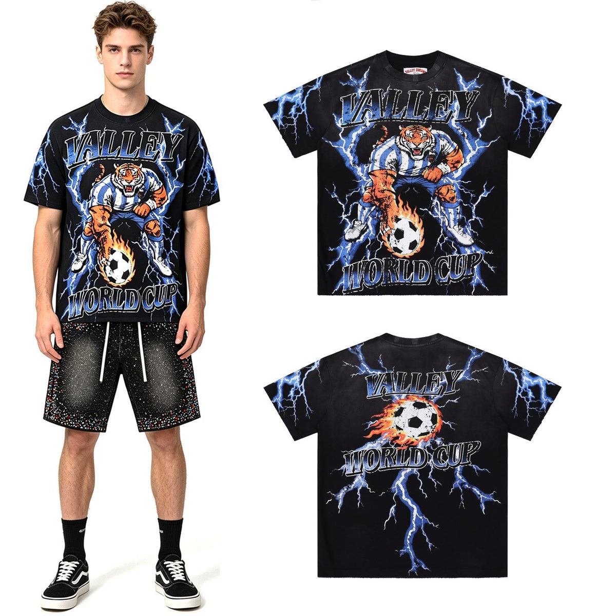 Valley Dreams World Cup Tiger Soccer Graphic T-Shirt — context