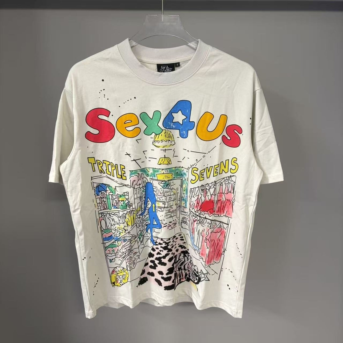TRIPLE SEVENS Front & Back Graphic T-Shirt — front