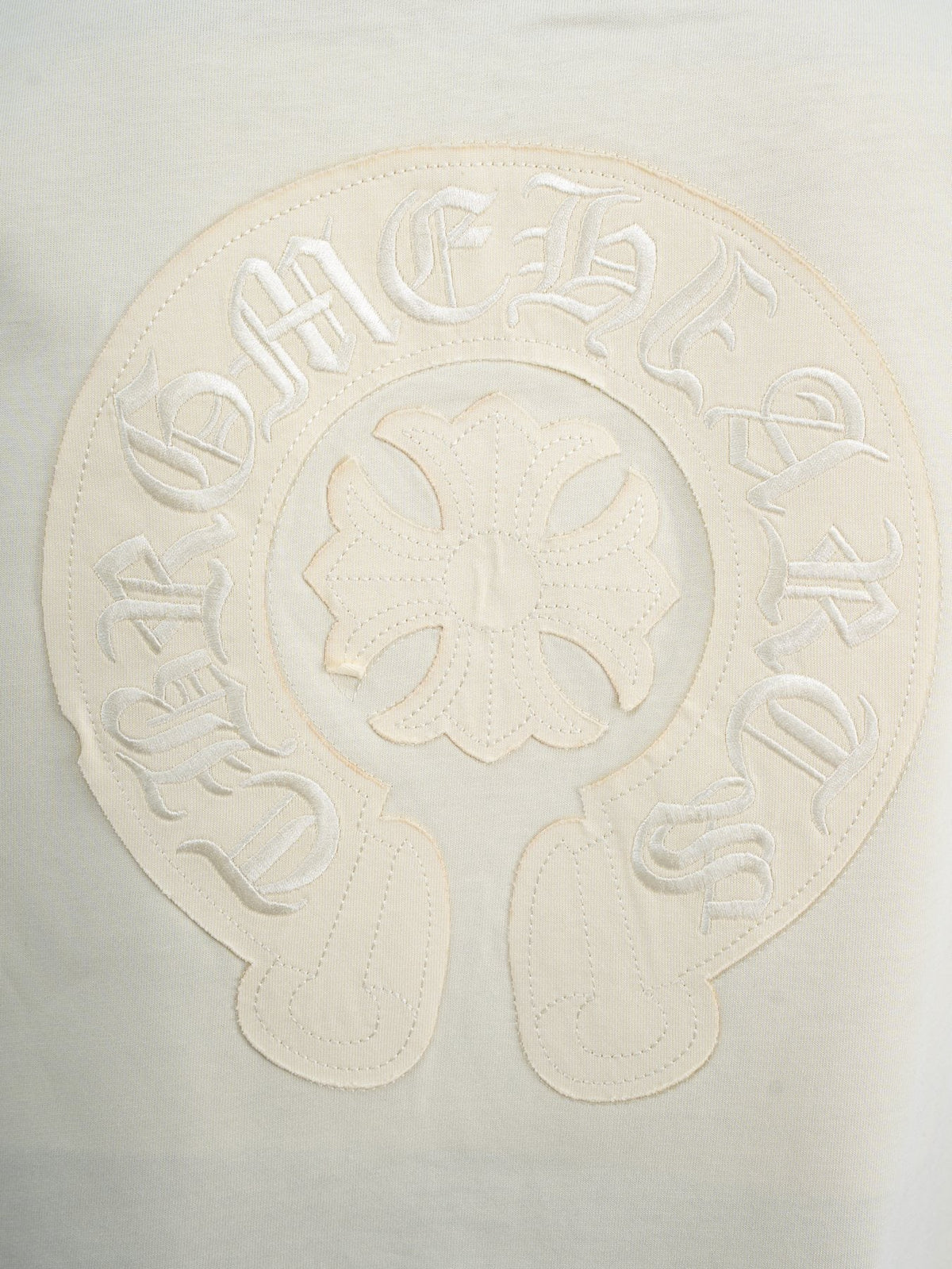Chrome Hearts Cream Horseshoe Graphic T-Shirt — detail