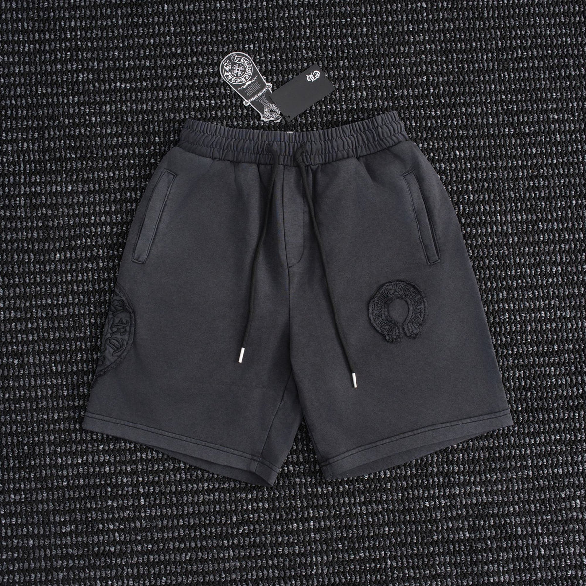 Chrome Hearts Horseshoe Floral Embroidered Shorts — hero