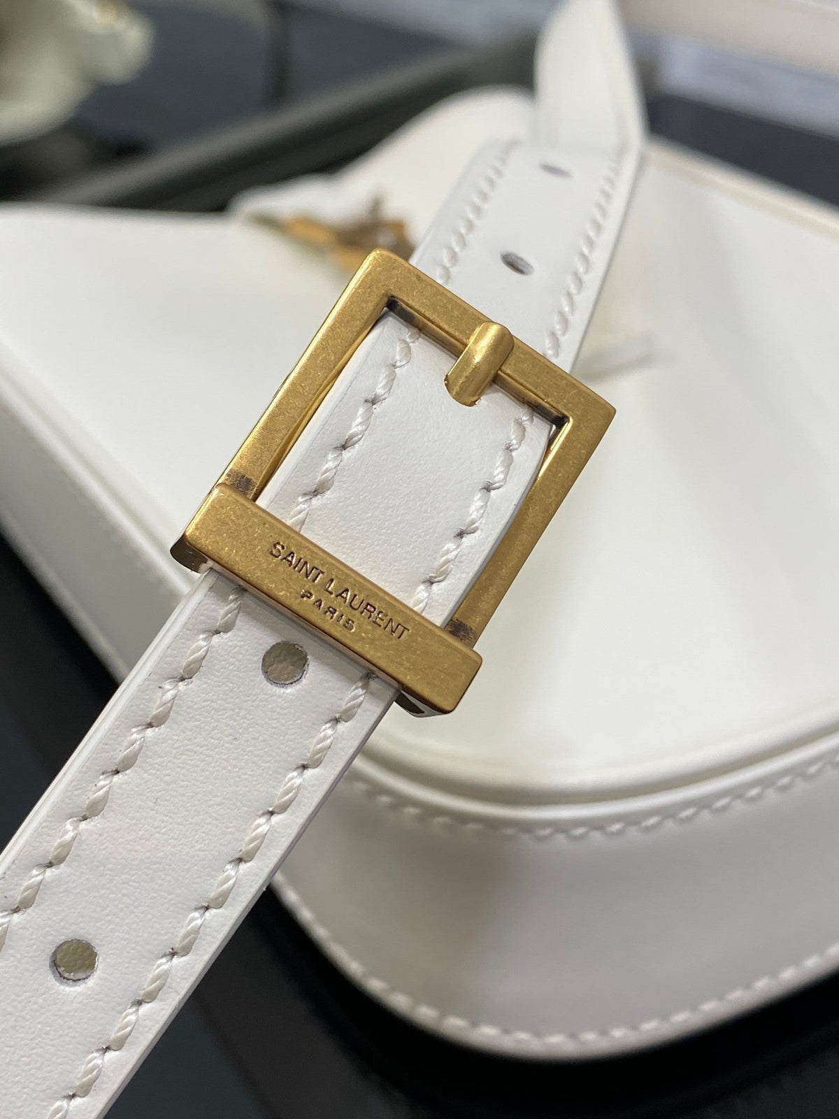 YSL Le 5 a 7 Mini White Bag