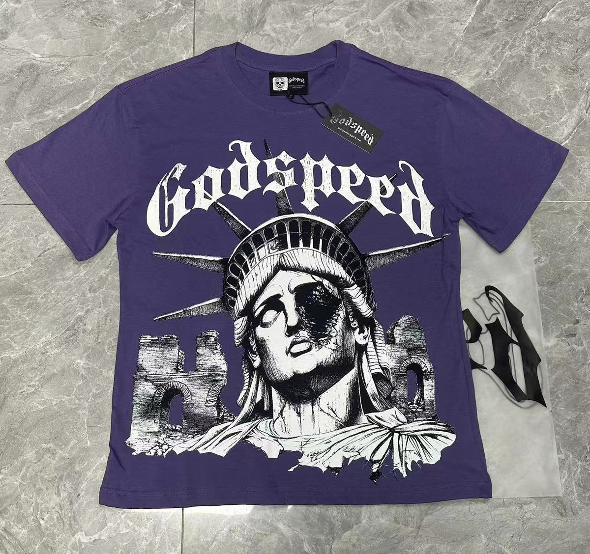 Godspeed Statue of Liberty Graphic T-Shirt — context