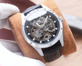 Hublot Silver Black Leather Strap Watch — hero