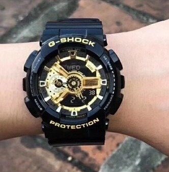 Casio Black Gold Dial Watch — hero