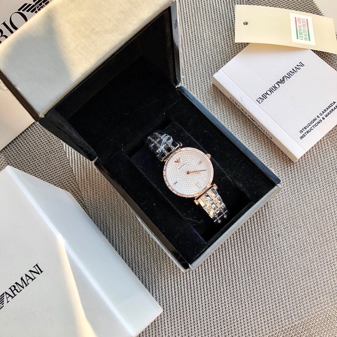 EMPORIO ARMANI Crystal Dial Watch — front