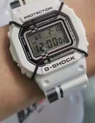 G-SHOCK White Black Strap Watch — model