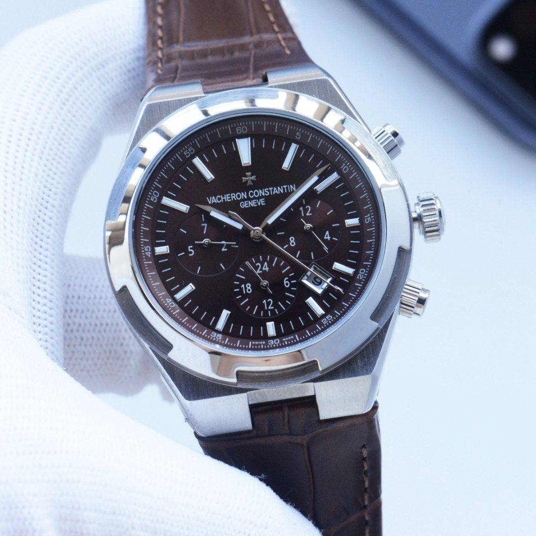 Vacheron Constantin Silver Brown Dial Strap Watch — hero