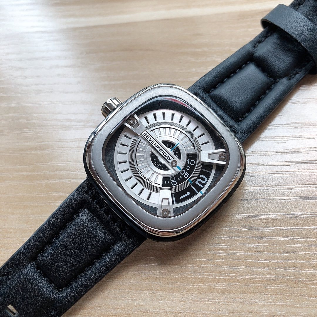 SEVENFRIDAY Black Leather Strap Watch — hero
