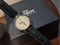 Tissot Cream Dial Black Leather Strap Watch — hero