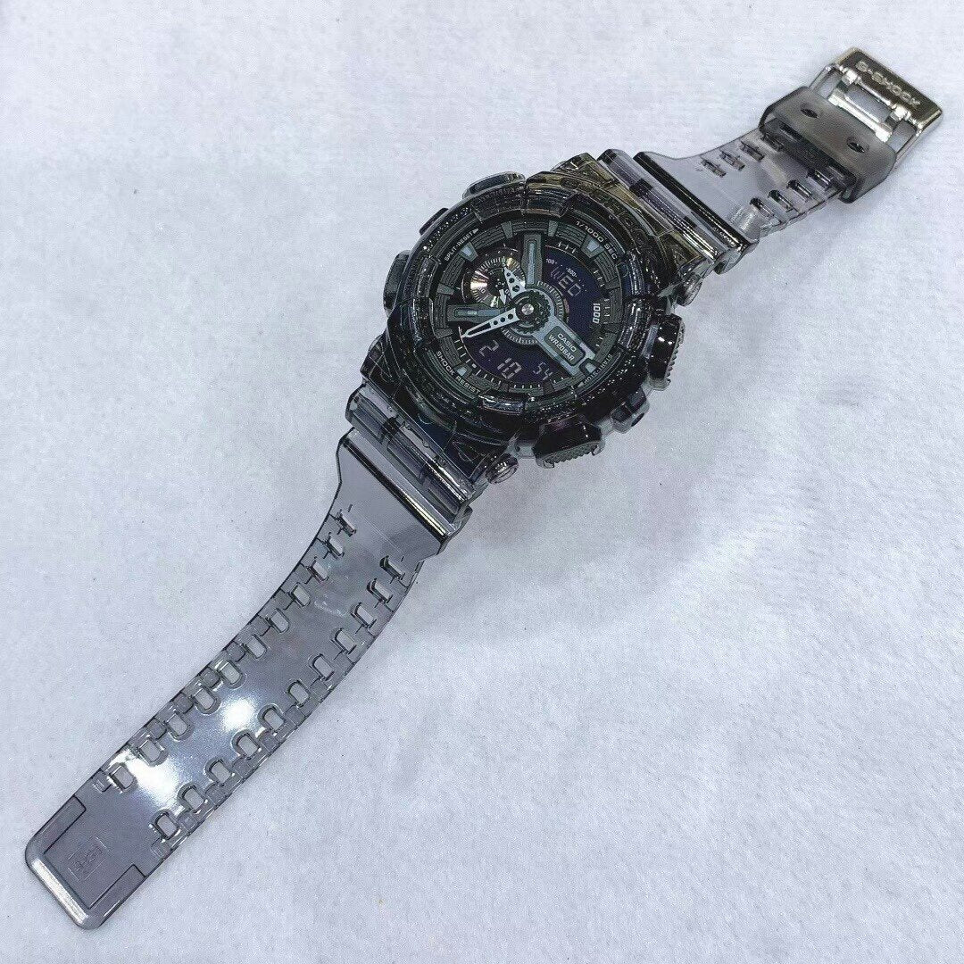 CASIO Transparent Gray Black Dial Watch — front