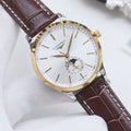 Longines Gold Brown White Dial Strap Watch — hero
