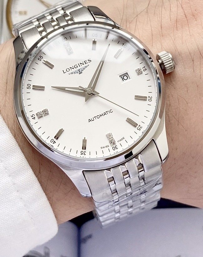 Longines Two Tone Silver White Dial Bracelet Watch — model