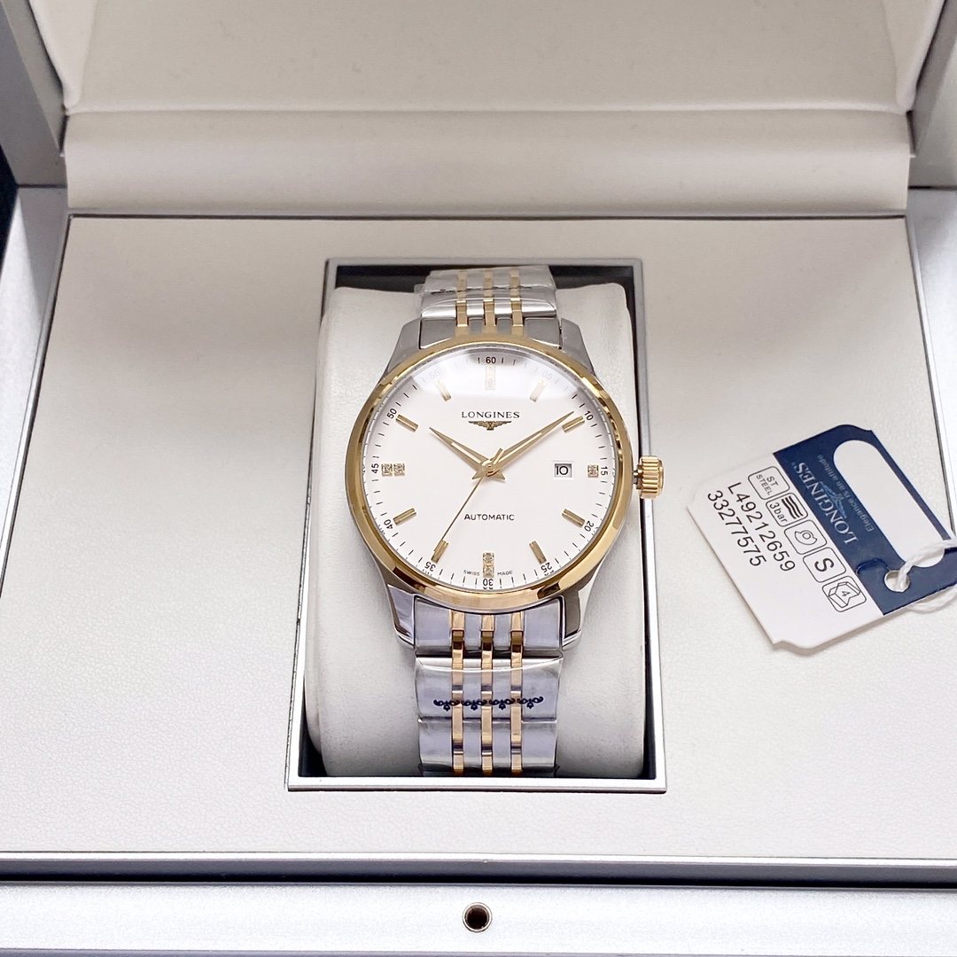 Longines Two Tone Silver White Dial Bracelet Watch — hero