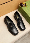 GUCCI Black Leather Bit Loafers — hero
