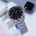 OMEGA Gold Silver Black Dial Bracelet Watch — hero