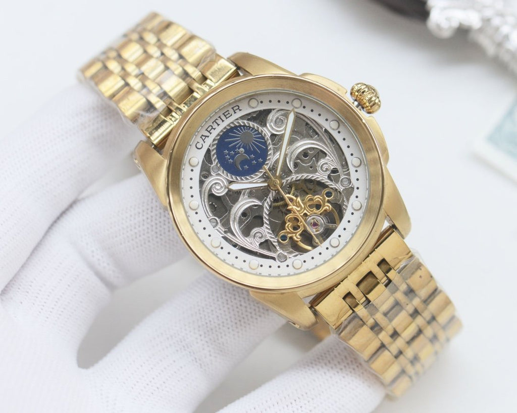 Cartier Gold Silver Bracelet Watch — front
