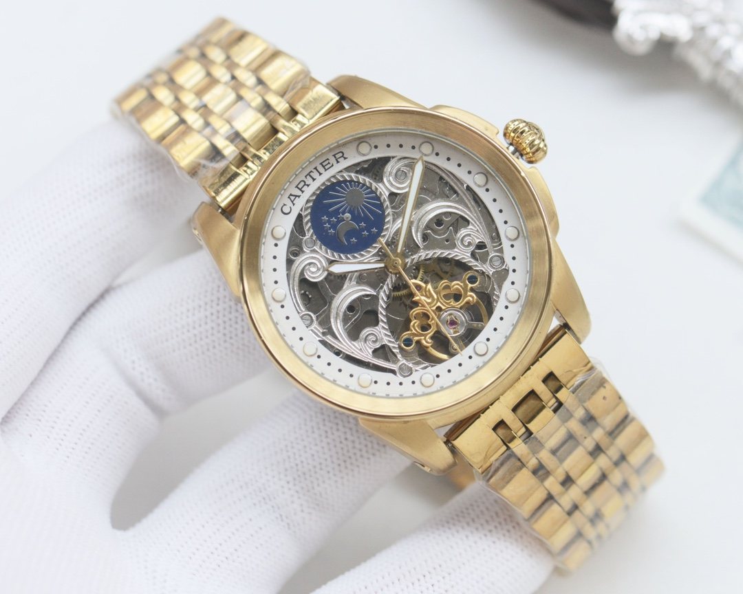Cartier Gold Silver Bracelet Watch — front