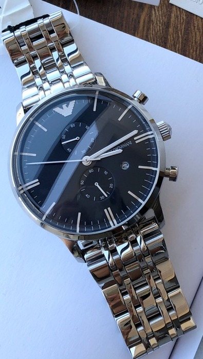 EMPORIO ARMANI Black Dial Bracelet Watch — front