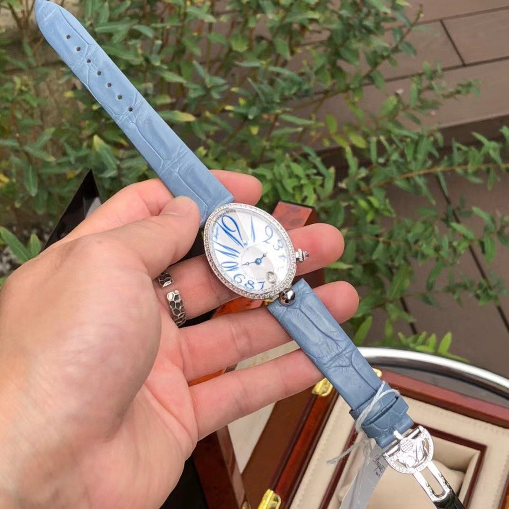 Breguet Light Blue Strap Watch — front