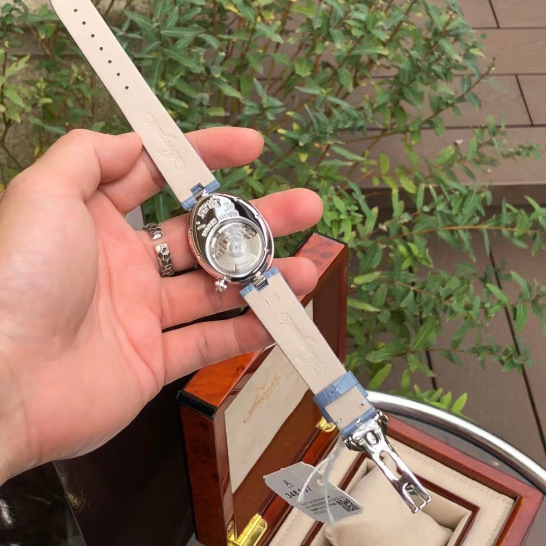 Breguet Light Blue Strap Watch — back