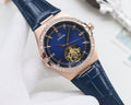 OMEGA Rose Gold Blue Dial Strap Watch — hero