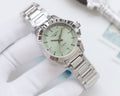 Longines Rose Gold Silver Green Dial Bracelet Watch — hero