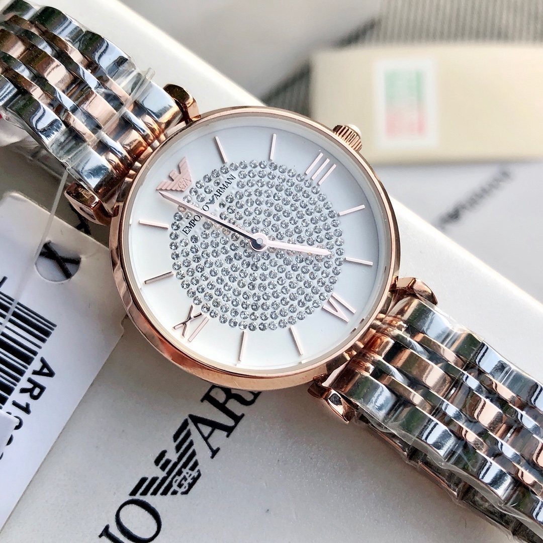 EMPORIO ARMANI Crystal Pavé Dial Watch — hero