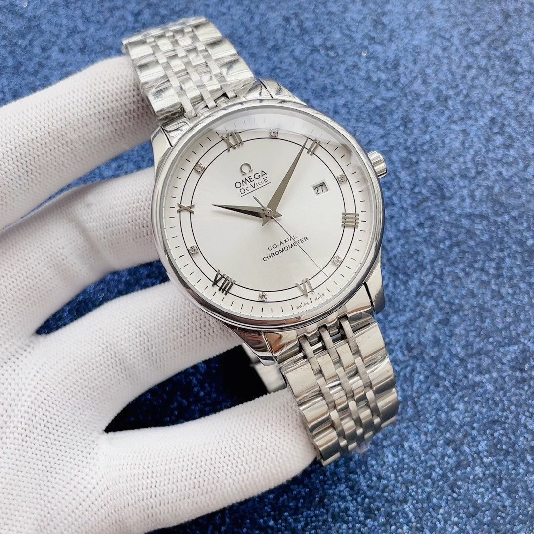 OMEGA White Dial Metal Bracelet Watch — hero