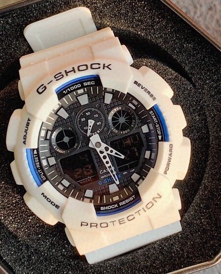 Casio White Black Dial Strap Watch — hero