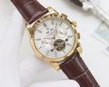 PATEK PHILIPPE Brown Gold White Dial Strap Watch — hero