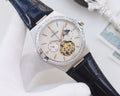 OMEGA Silver Black White Dial Strap Watch — hero