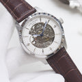 Patek Philippe Silver White Strap Watch — hero