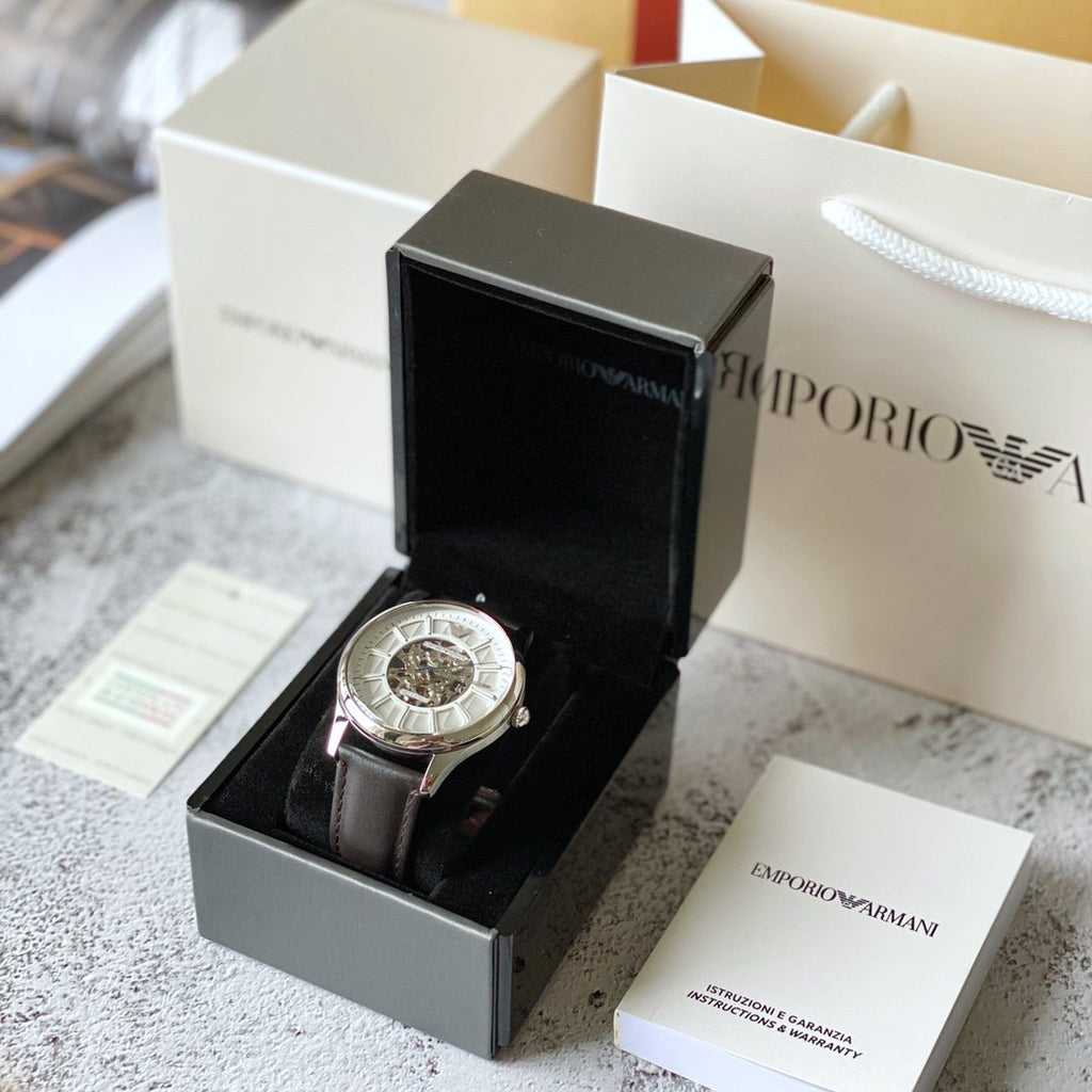 EMPORIO ARMANI Open-Heart White Dial Watch — front