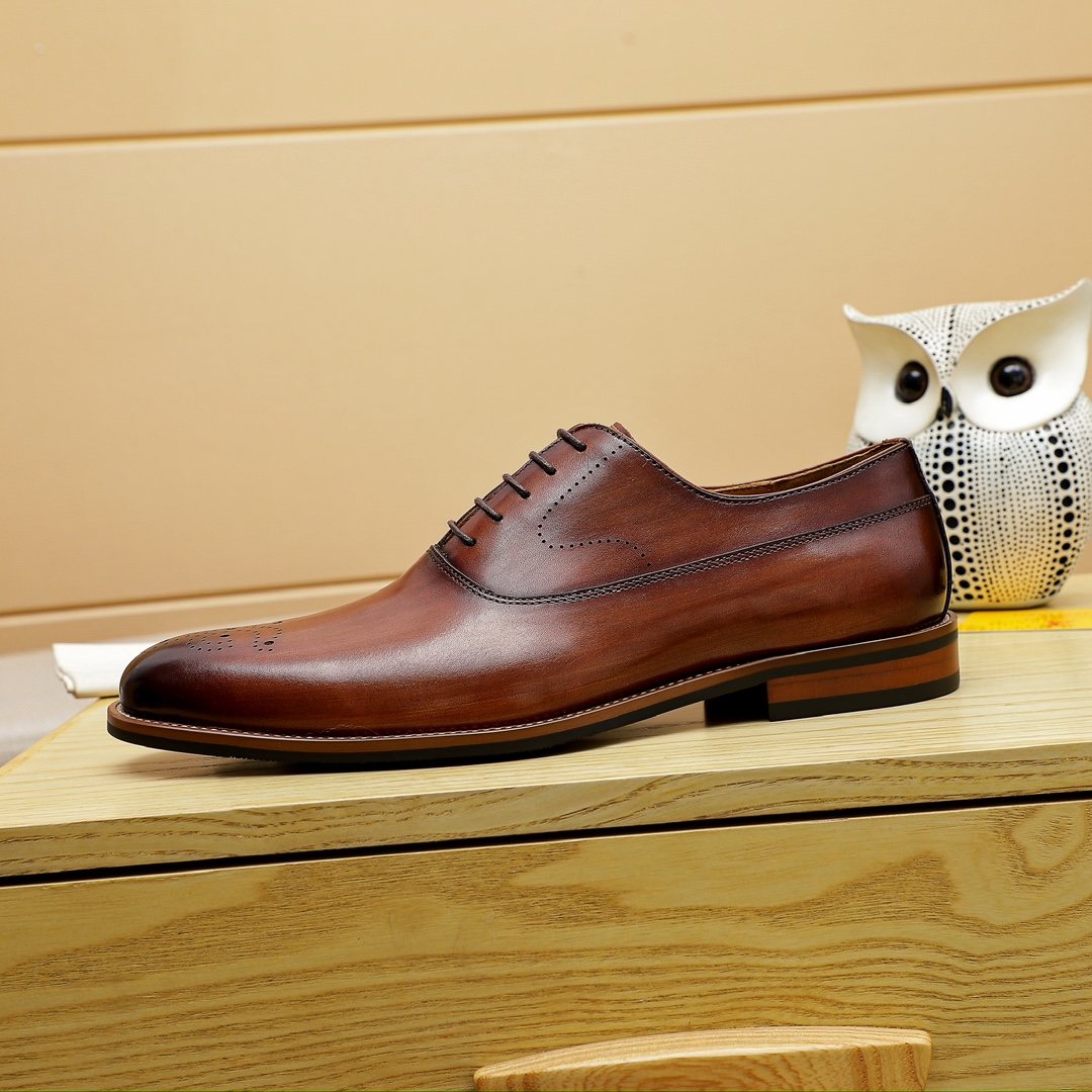 Louis Vuitton Perforated Toe Lace-Up Dress Shoes — side
