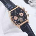 ROLEX Rose Gold Black Dial Strap Watch — hero