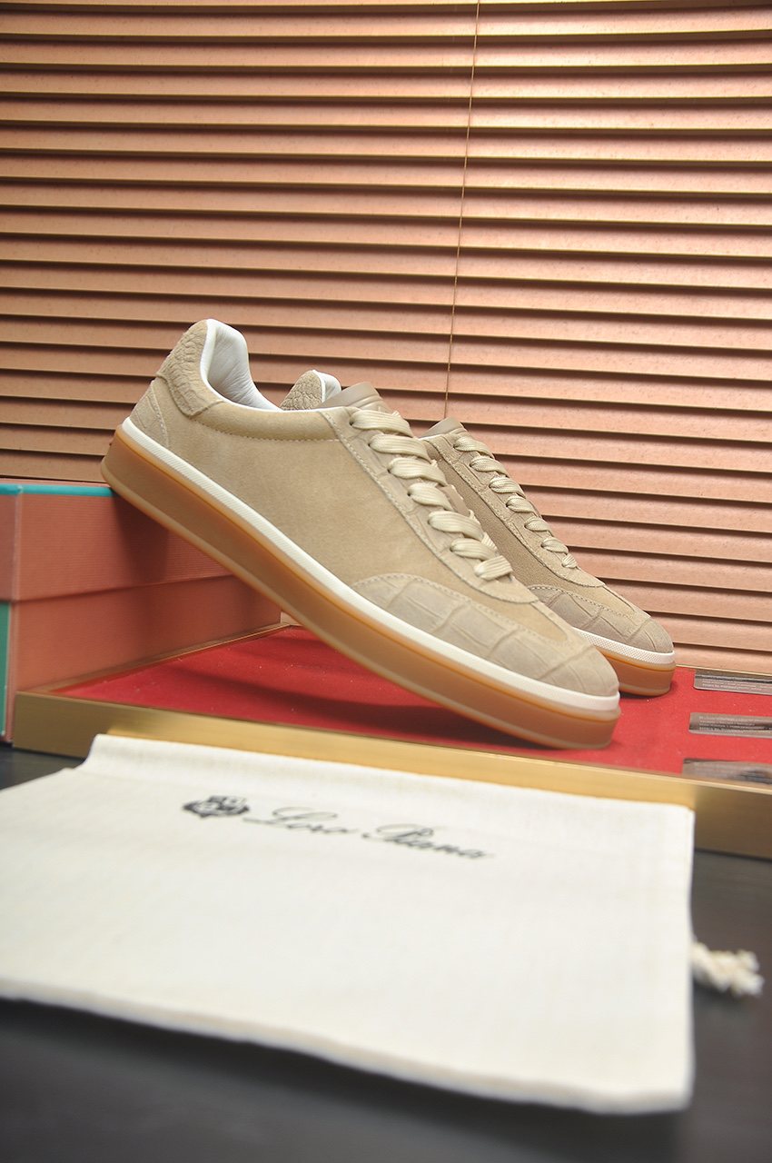 Loro Piana Low-Top Gum Sole Sneakers — front