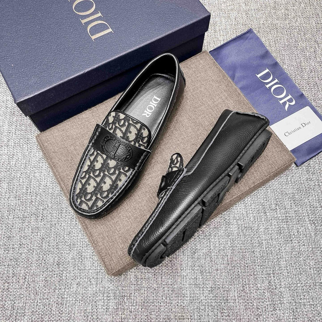 Dior Patterned Strap Loafers — side