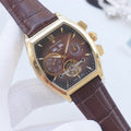 PATEK PHILIPPE Gold Brown Dial Leather Strap Watch — hero