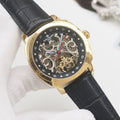 PATEK PHILIPPE Gold Black Dial Strap Watch — hero