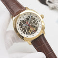 PATEK PHILIPPE Brown Gold White Dial Strap Watch — hero