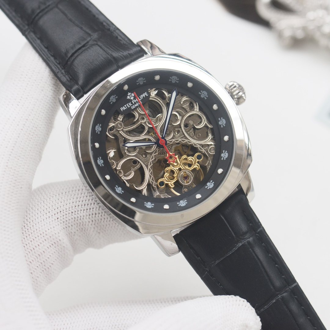 PATEK PHILIPPE Black Dial Strap Watch — hero